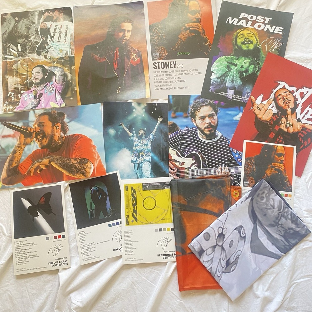Post Malone Poster Lot 14pc Stoney Beerbongs & Bentleys Hollywood's Bleeding